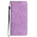 For Xiaomi Redmi Note 13 Pro Ethnic Embossed Adsorption Leather Phone Case(Purple)