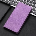 For Xiaomi Redmi 13C Ethnic Embossed Adsorption Leather Phone Case(Purple)