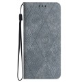 For Xiaomi Redmi Note 13 Ethnic Embossed Adsorption Leather Phone Case(Grey)