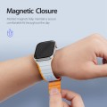 DUX DUCIS Magnetic Silicone Watch Band For Apple Watch 7 45mm(Grey Orange)