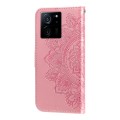 For Xiaomi 13T / Redmi K60 Ultra 7-petal Flowers Embossing Leather Phone Case(Rose Gold)