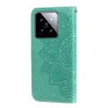 For Xiaomi 14 7-petal Flowers Embossing Leather Phone Case(Green)