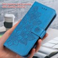 For Xiaomi Redmi K70E 7-petal Flowers Embossing Leather Phone Case(Blue)