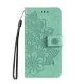 For Xiaomi Redmi Note13 Pro 5G Global 7-petal Flowers Embossing Leather Phone Case(Green)