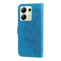 For Xiaomi Redmi Note13 4G 7-petal Flowers Embossing Leather Phone Case(Blue)
