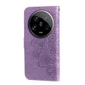 For Xiaomi 14 Ultra 7-petal Flowers Embossing Leather Phone Case(Light Purple)