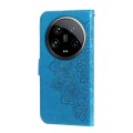 For Xiaomi 14 Ultra 7-petal Flowers Embossing Leather Phone Case(Blue)