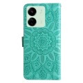 For Xiaomi Redmi 13C 4G Embossed Sunflower Leather Phone Case(Green)