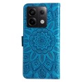 For Xiaomi Redmi Note13 Pro 5G Global Embossed Sunflower Leather Phone Case(Blue)