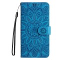 For Xiaomi Redmi A3 Embossed Sunflower Leather Phone Case(Blue)