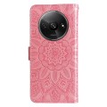 For Xiaomi Redmi A3 Embossed Sunflower Leather Phone Case(Rose Gold)