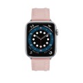 Embossed Love Genuine Leather Watch Band For Apple Watch 5 44mm(Pink)