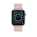 Embossed Love Genuine Leather Watch Band For Apple Watch 3 38mm(Pink)