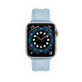 Embossed Love Genuine Leather Watch Band For Apple Watch SE 2023 40mm(Blue)