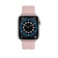 Embossed Love Genuine Leather Watch Band For Apple Watch 9 45mm(Pink)