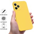 For Realme Note 50 Pure Color Liquid Silicone Shockproof Phone Case(Yellow)