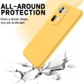 For OPPO Reno11 5G Global Pure Color Liquid Silicone Shockproof Phone Case(Yellow)