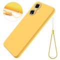 For OPPO A59 / A2 Pure Color Liquid Silicone Shockproof Phone Case(Yellow)