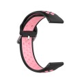 20mm Universal Sports Two Colors Silicone Replacement Strap Watchband(Black Pink)