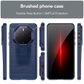 For Huawei Mate 60 RS Ultimate Brushed Texture Carbon Fiber TPU Phone Case(Blue)