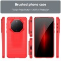 For Huawei Mate 60 RS Ultimate Brushed Texture Carbon Fiber TPU Phone Case(Red)