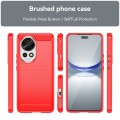 For Huawei nova 12 Ultra Brushed Texture Carbon Fiber TPU Phone Case(Red)