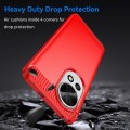 For Huawei nova 12 Pro Brushed Texture Carbon Fiber TPU Phone Case(Red)