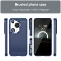 For Huawei Pura 70 Ultra Brushed Texture Carbon Fiber TPU Phone Case(Blue)