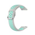 22mm Universal Sports Two Colors Silicone Replacement Strap Watchband(Grey Teal)