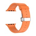 Metal Butterfly Buckle Silicone Watch Band For Apple Watch 8 41mm(Orange)