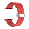 Metal Butterfly Buckle Silicone Watch Band For Apple Watch 5 44mm(Red)