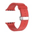 Metal Butterfly Buckle Silicone Watch Band For Apple Watch 3 42mm(Red)