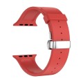 Metal Butterfly Buckle Silicone Watch Band For Apple Watch 9 45mm(Red)