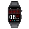 E530 1.91 inch IP68 Waterproof Leather Band Smart Watch Supports ECG / Non-invasive Blood Sugar(Blac