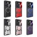 For OPPO Reno11 5G Global CD Texture Sliding Camshield Magnetic Holder Phone Case(Pink)