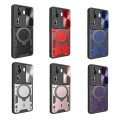 For OPPO Reno11 Pro 5G Global CD Texture Sliding Camshield Magnetic Holder Phone Case(Silver)