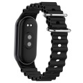For Xiaomi Mi Band 8 Ocean Silicone Watch Band(Black)