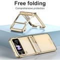 For Samsung Galaxy Z Flip4 5G Electroplating Phantom Series PC Folding Case with Hinge(Champagne Gol