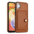 For Samsung Galaxy A04E / F04 / M04 Shockproof Leather Phone Case with Card Holder(Brown)
