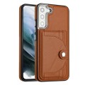 For Samsung Galaxy S23 Shockproof Leather Phone Case with Card Holder(Brown)
