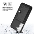 For Samsung Galaxy S21 FE 5G Shockproof Leather Phone Case with Card Holder(Black)