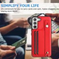 For Samsung Galaxy S23+ Shockproof Leather Phone Case with Wrist Strap(Red)