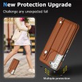 For Samsung Galaxy S23 Shockproof Leather Phone Case with Wrist Strap(Brown)