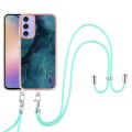 For Samsung Galaxy A15 5G Electroplating Marble Dual-side IMD Phone Case with Lanyard(Green 017)