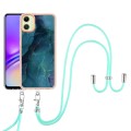 For Samsung Galaxy A05 Electroplating Marble Dual-side IMD Phone Case with Lanyard(Green 017)
