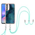 For Samsung Galaxy A05s Electroplating Marble Dual-side IMD Phone Case with Lanyard(Green 017)