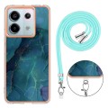 For Xiaomi Redmi Note 13 Pro 5G Global Electroplating Marble Dual-side IMD Phone Case with Lanyard(G