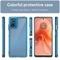 For Motorola Moto G04 Colorful Series Acrylic Hybrid TPU Phone Case(Transparent Blue)