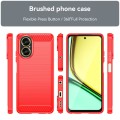 For Realme C67 4G Brushed Texture Carbon Fiber TPU Phone Case(Red)