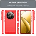 For Realme 12 Pro+ 5G Brushed Texture Carbon Fiber TPU Phone Case(Red)